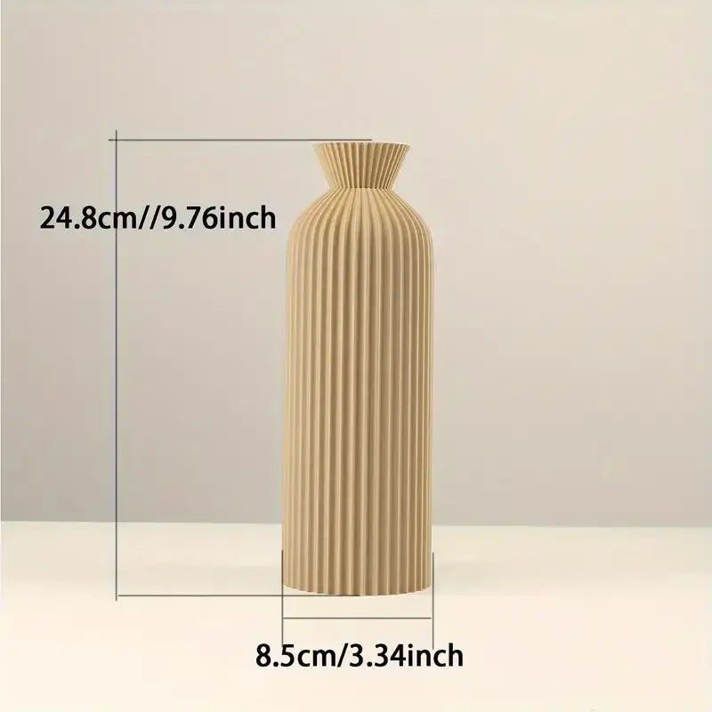 Black Ribbed Vase Set