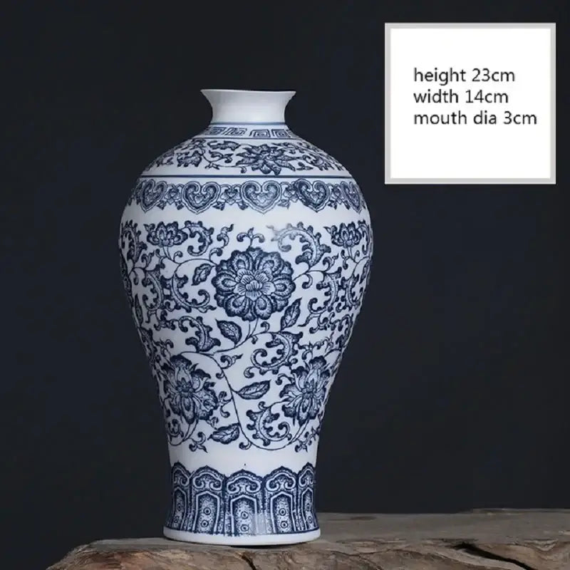 Blue Ceramic Floral Vase