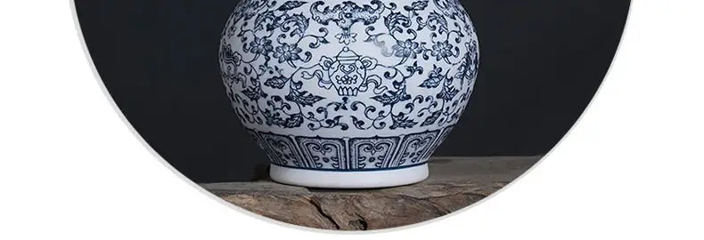 Blue Ceramic Floral Vase
