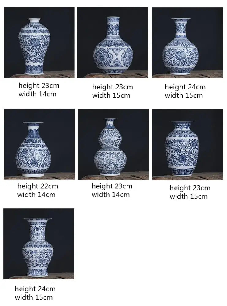 Blue Ceramic Floral Vase