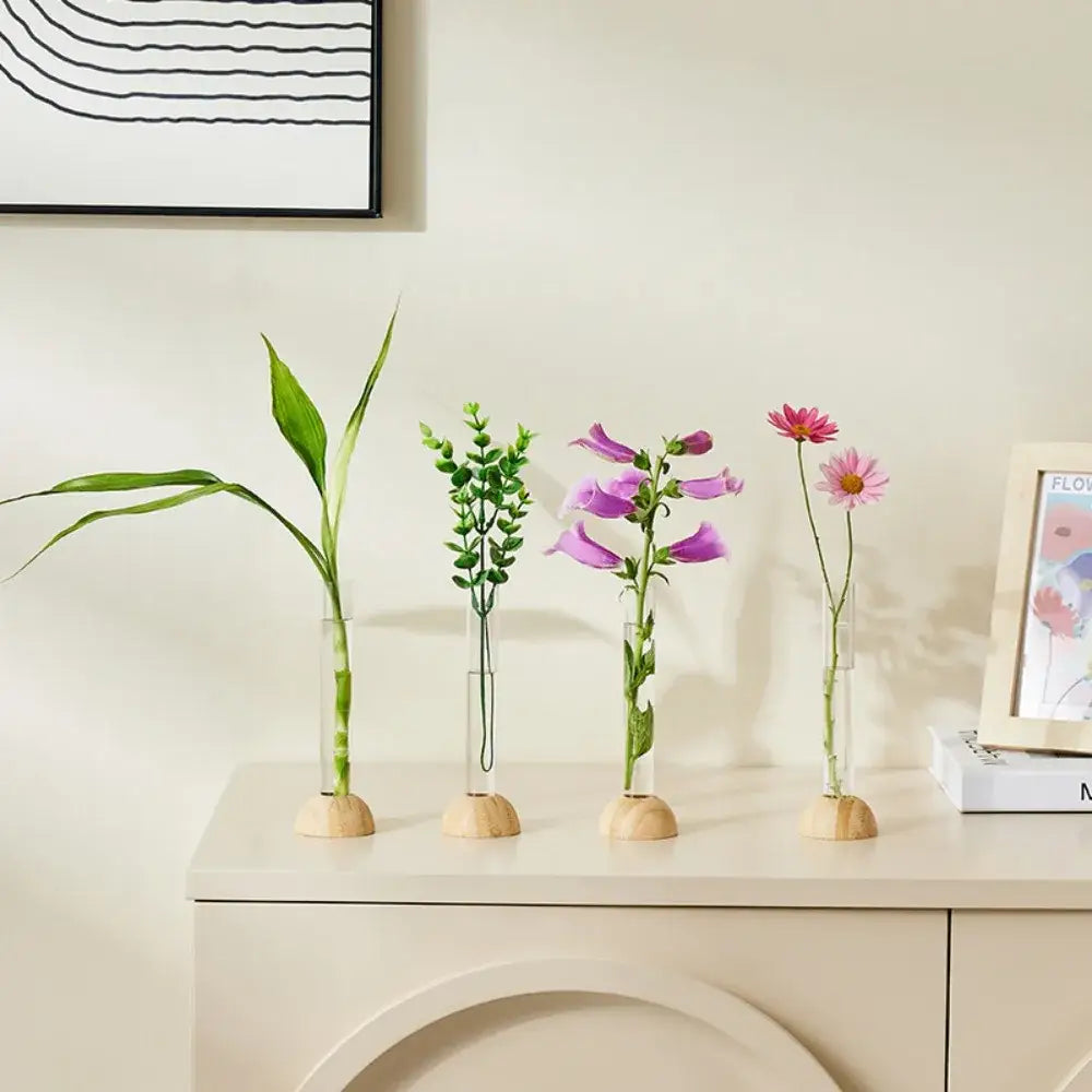 Wood Plastic Test Tube Vase