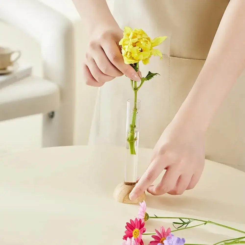 Wood Plastic Test Tube Vase