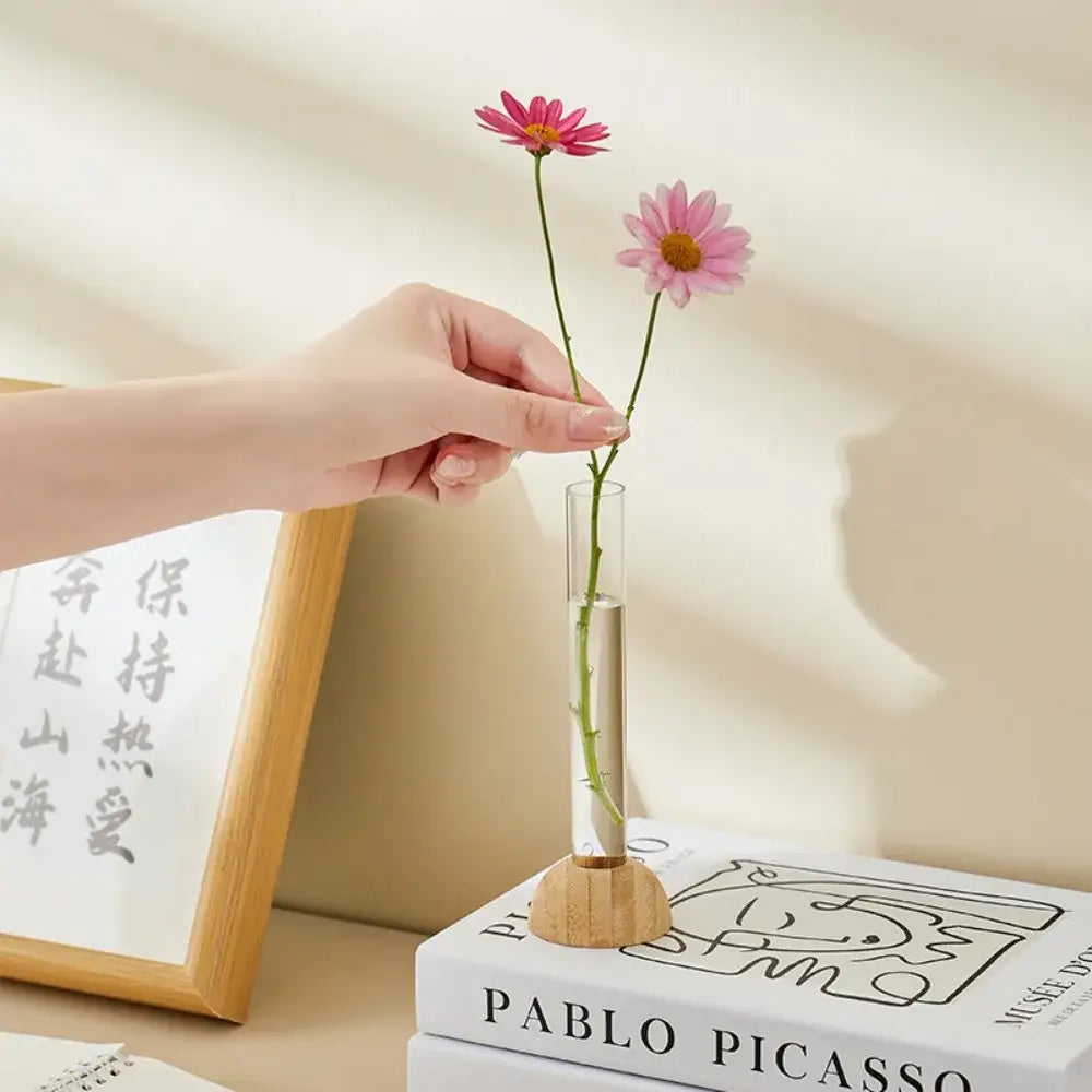 Wood Plastic Test Tube Vase