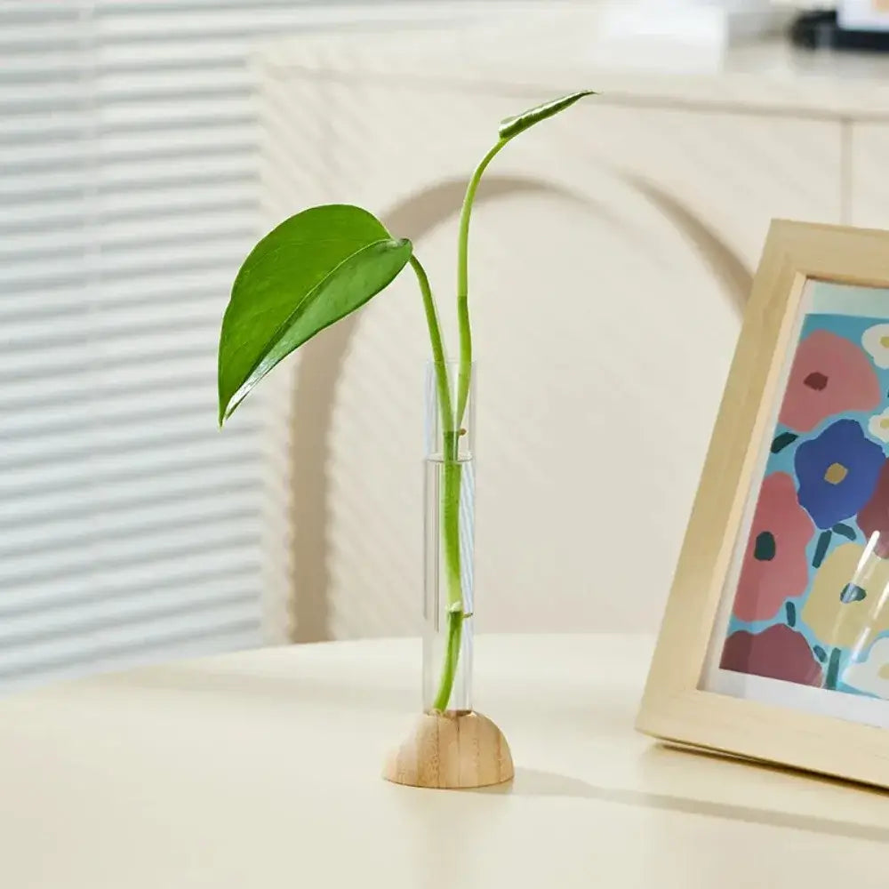 Wood Plastic Test Tube Vase