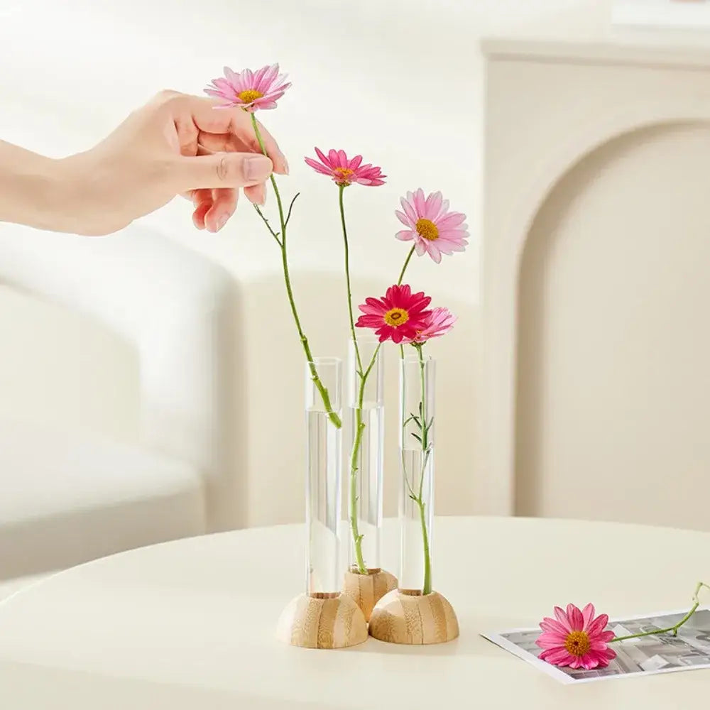 Wood Plastic Test Tube Vase