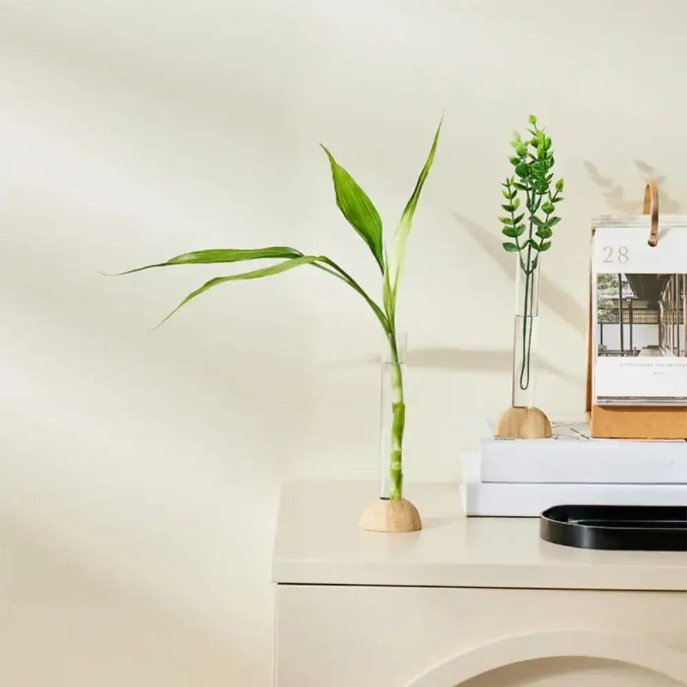 Wood Plastic Test Tube Vase