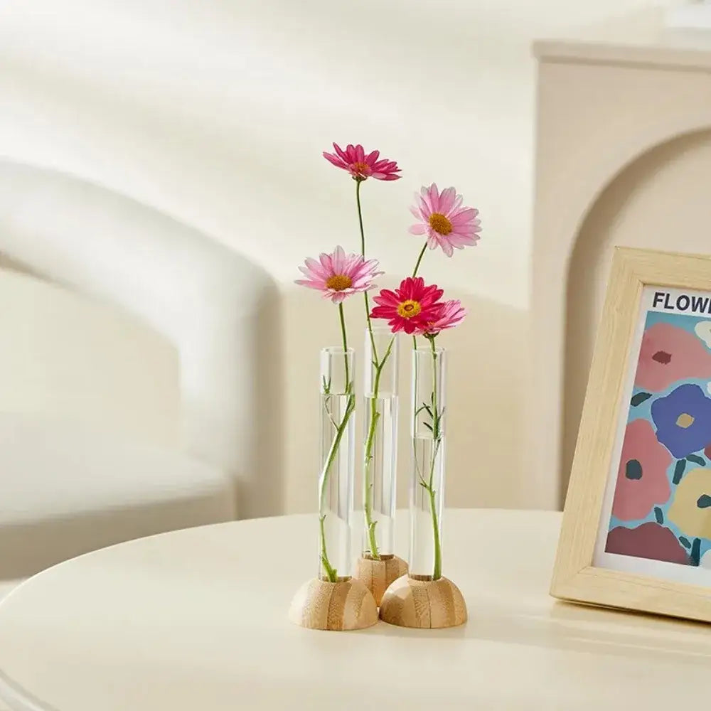 Wood Plastic Test Tube Vase