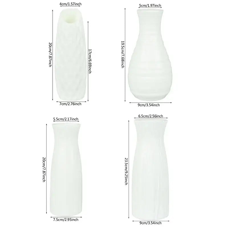 White Faceted Flower Vase