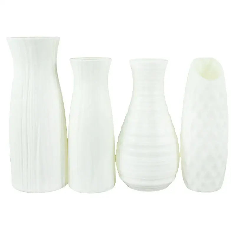 White Faceted Flower Vase