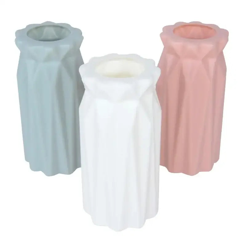 White Faceted Flower Vase