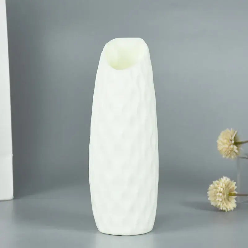 White Faceted Flower Vase