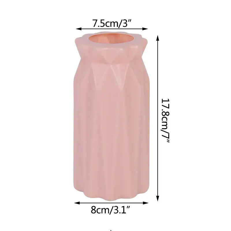 White Faceted Flower Vase