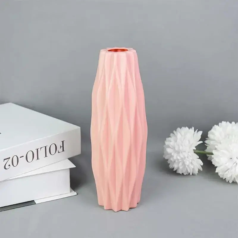 White Faceted Flower Vase