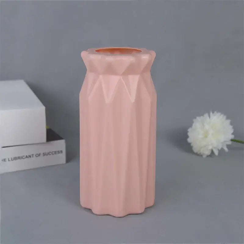 White Faceted Flower Vase