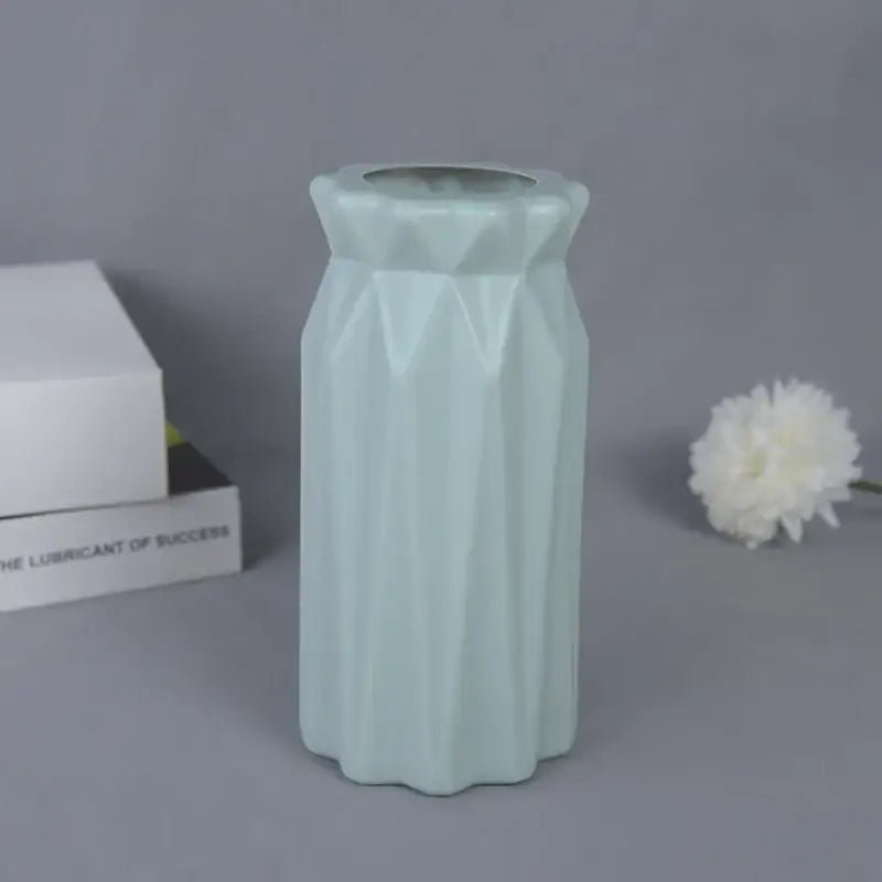 White Faceted Flower Vase
