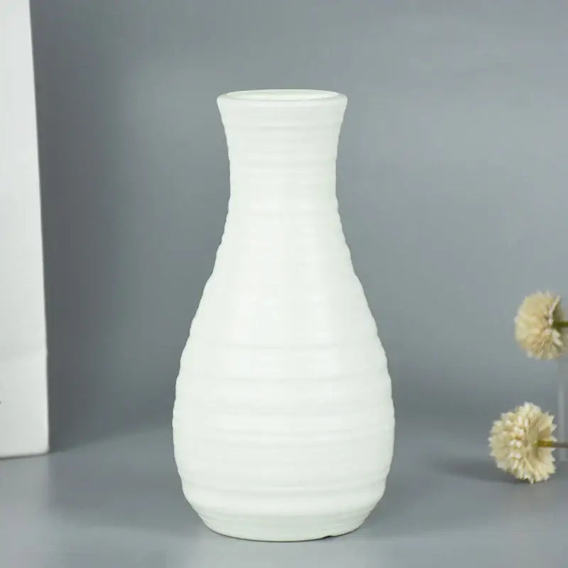 White Faceted Flower Vase