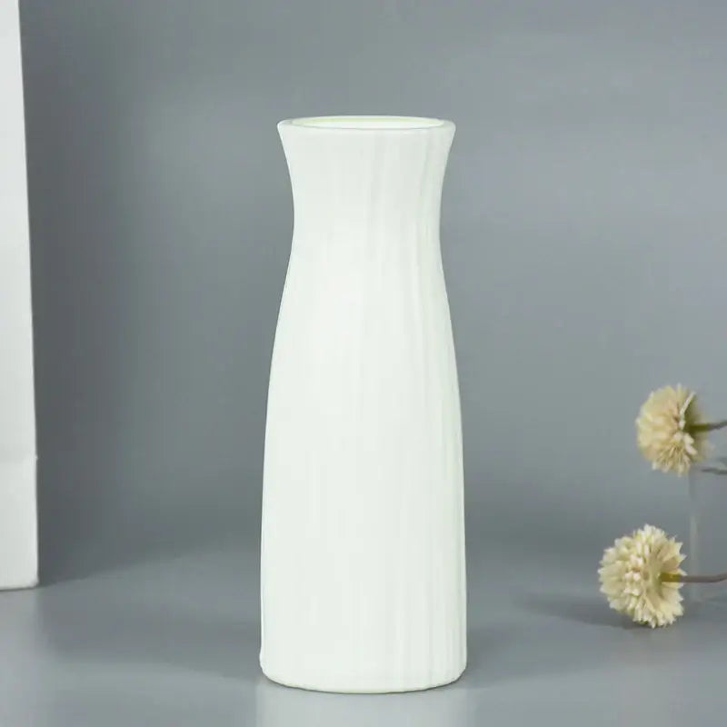 White Faceted Flower Vase