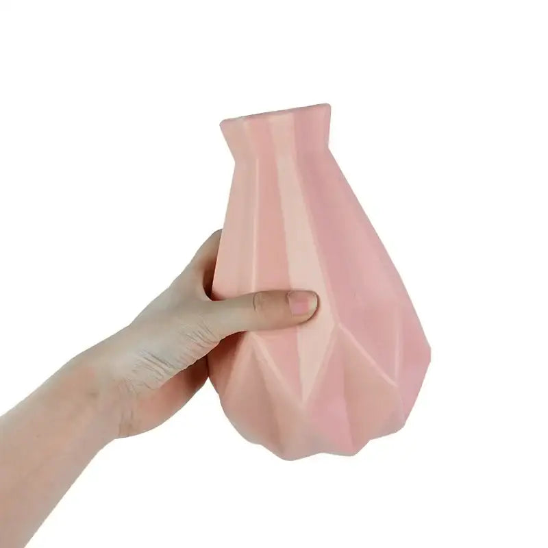 White Faceted Flower Vase