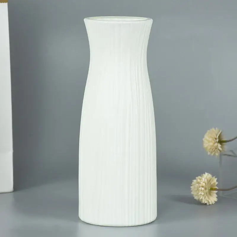 White Faceted Flower Vase