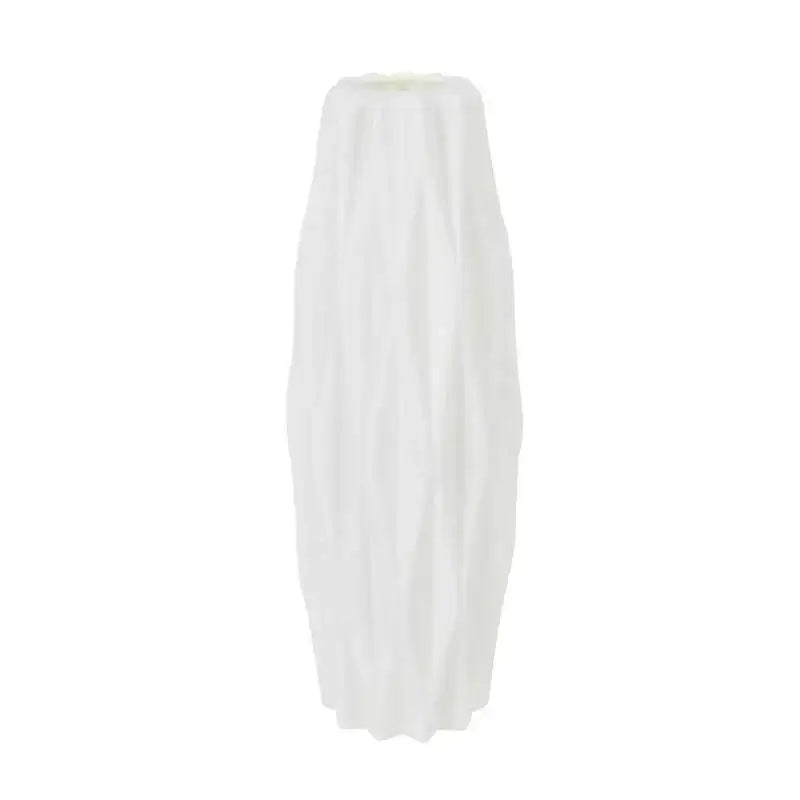 White Faceted Flower Vase