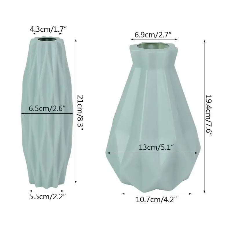 White Faceted Flower Vase