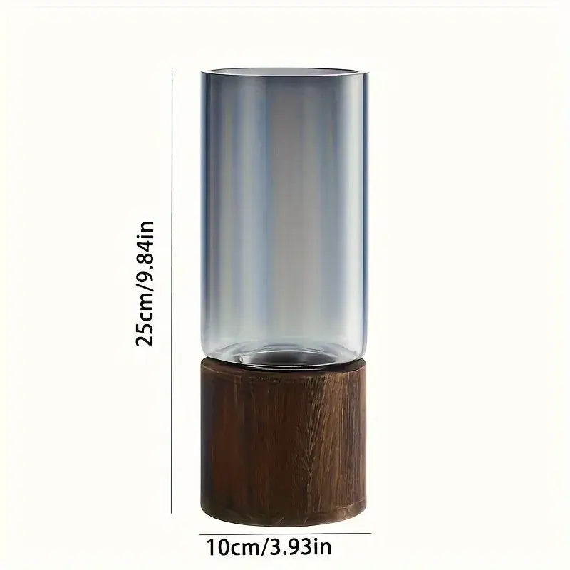 Retro Glass Wood Vase