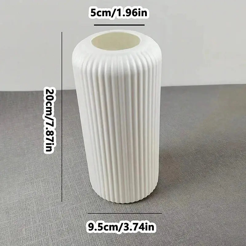 Black Striped Plastic Vase