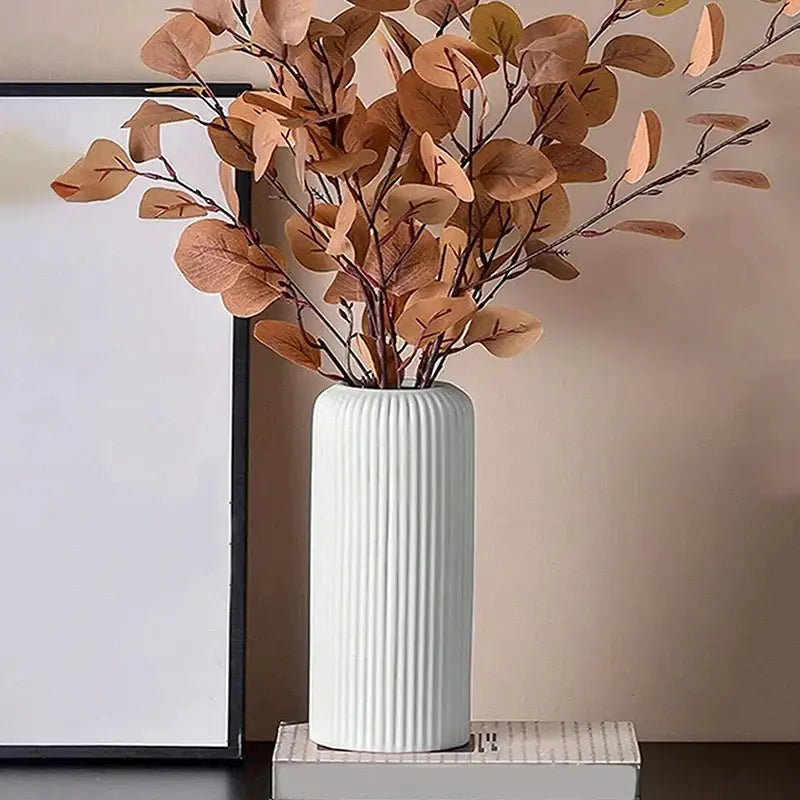 Black Striped Plastic Vase