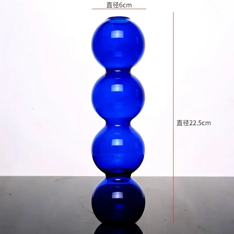 Blue Stacked Glass Vase Set