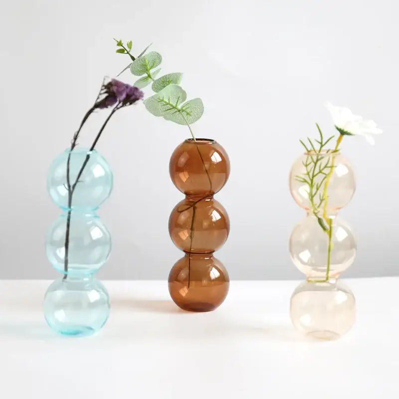 Blue Stacked Glass Vase Set