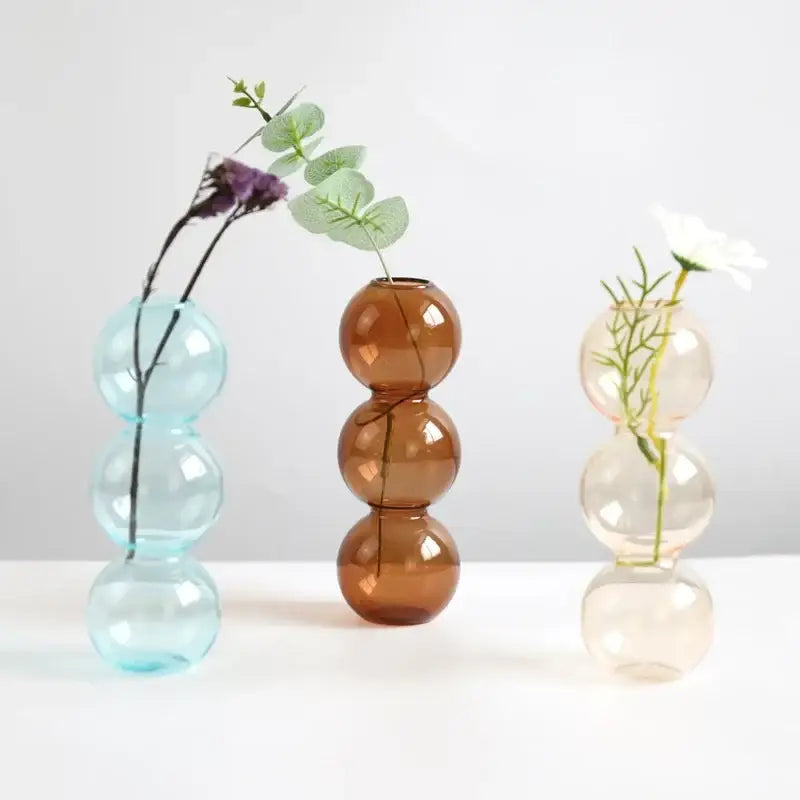 Blue Stacked Glass Vase Set