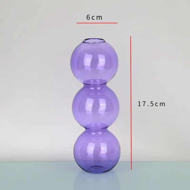 Blue Stacked Glass Vase Set