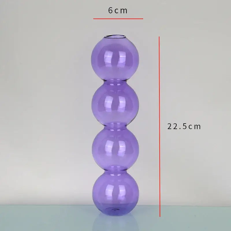 Blue Stacked Glass Vase Set