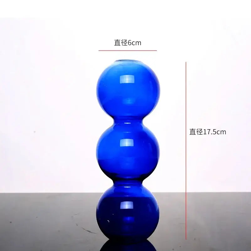 Blue Stacked Glass Vase Set
