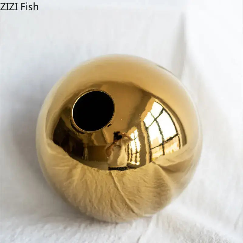 Gold Ball Ceramic Vase
