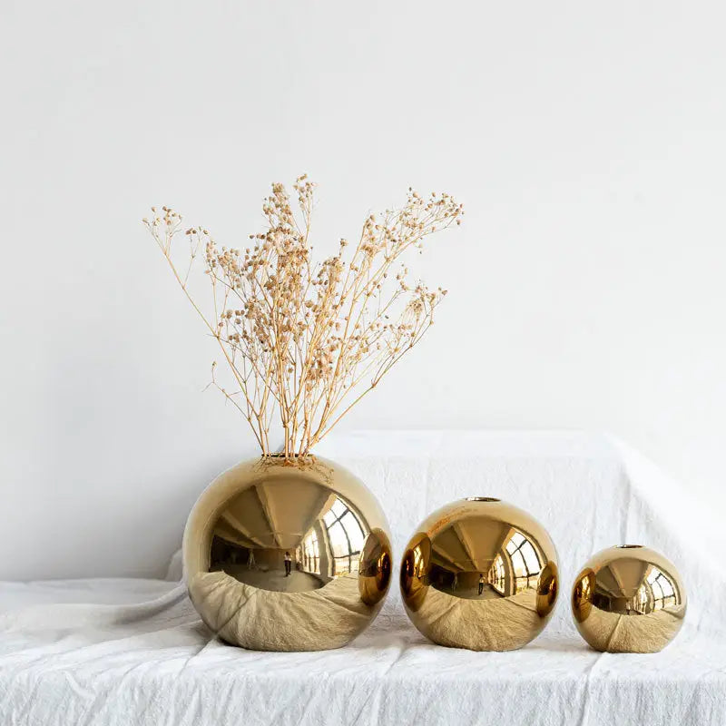 Gold Ball Ceramic Vase