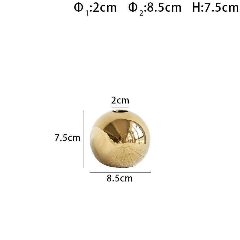 Gold Ball Ceramic Vase