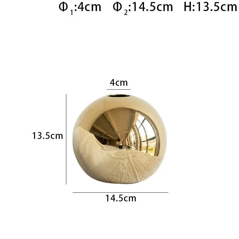 Gold Ball Ceramic Vase