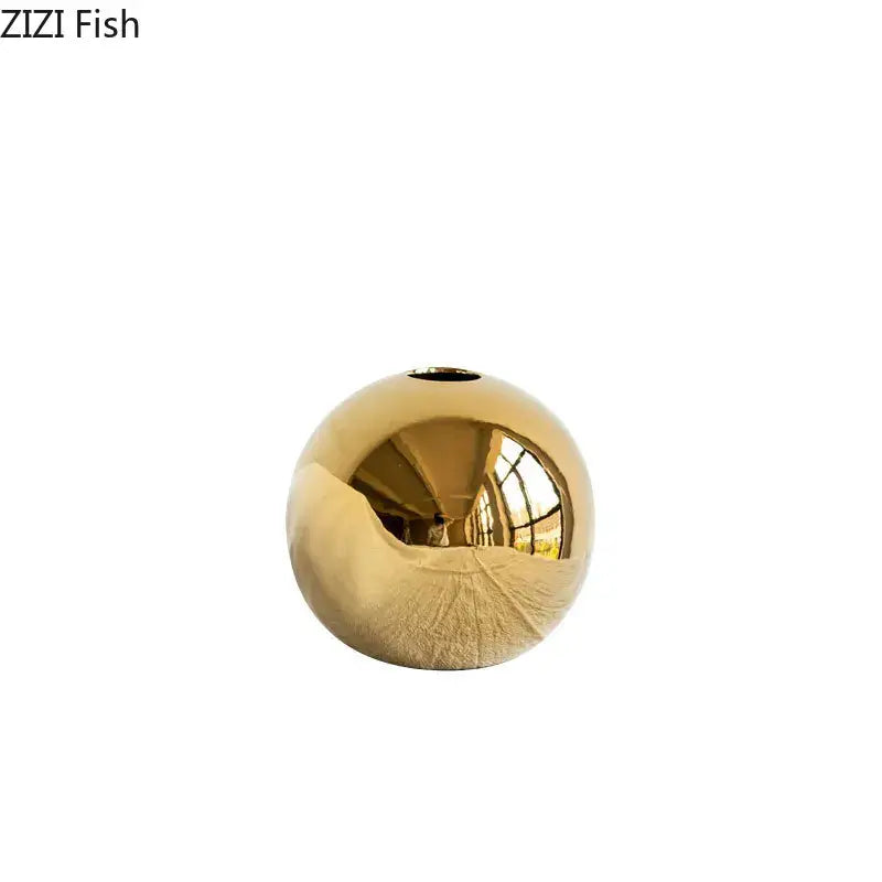 Gold Ball Ceramic Vase