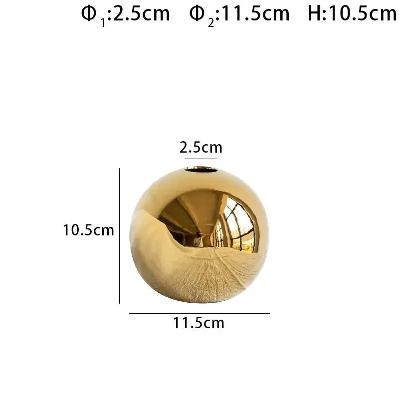Gold Ball Ceramic Vase