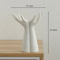 White Ceramic Hand-Shaped Vase Large or Small