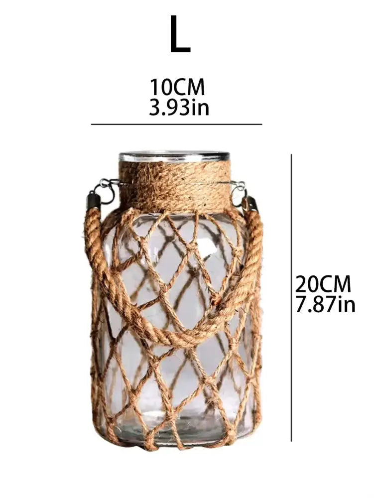 Glass Hemp Hanging Vase