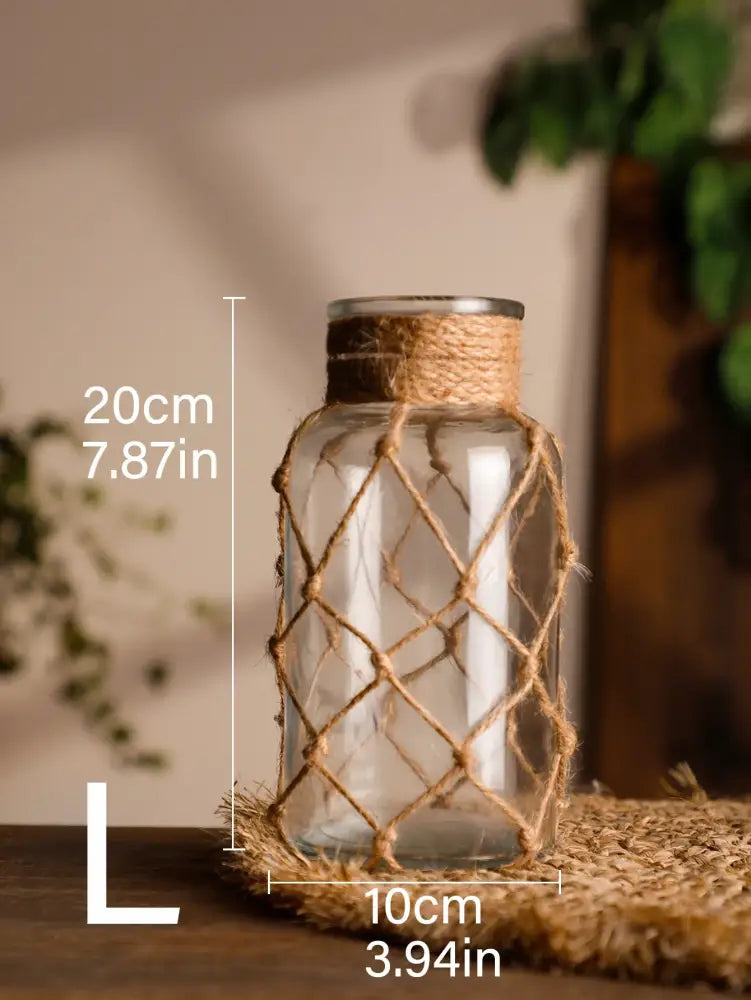Glass Hemp Hanging Vase