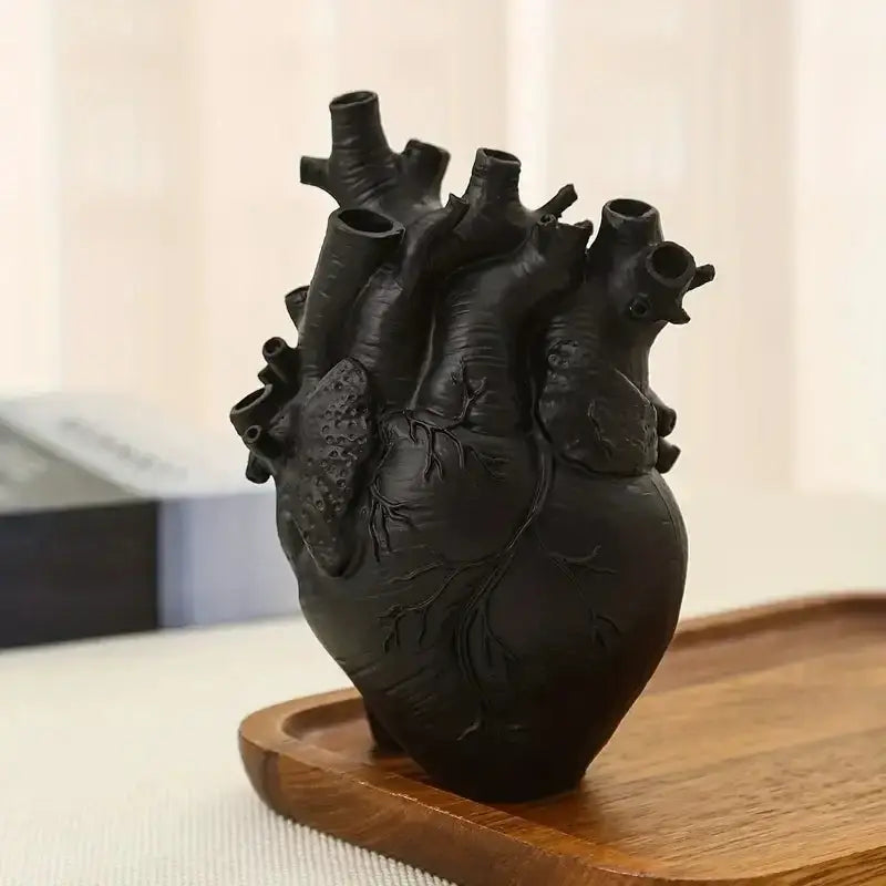 Red Anatomical Heart Vase