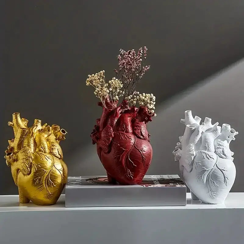 Red Anatomical Heart Vase