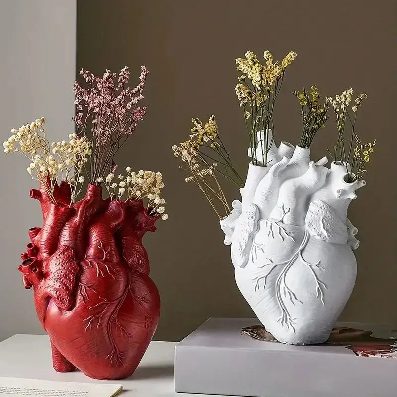 Red Anatomical Heart Vase
