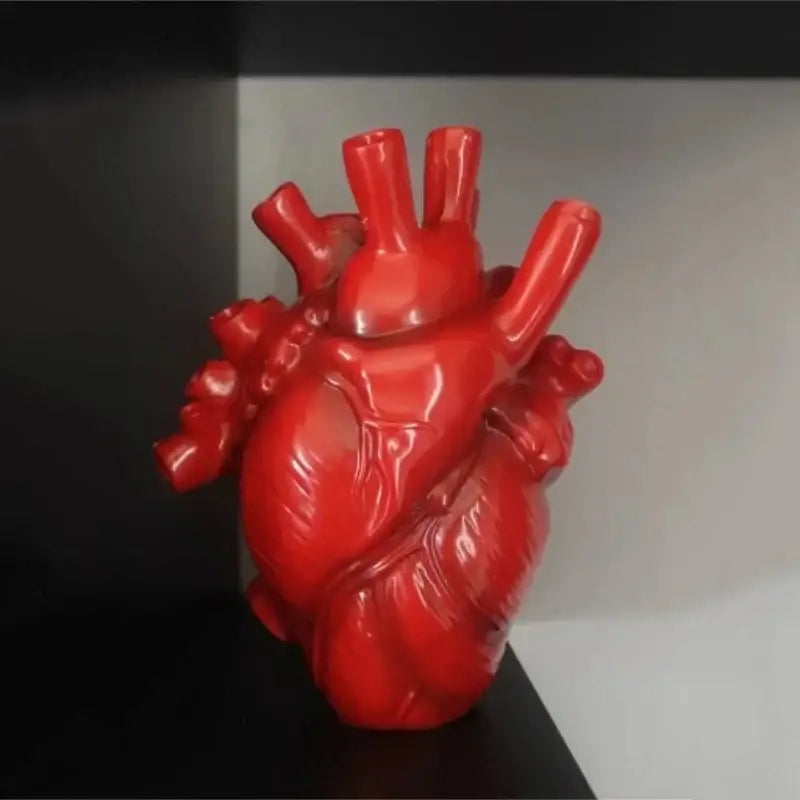 Red Anatomical Heart Vase