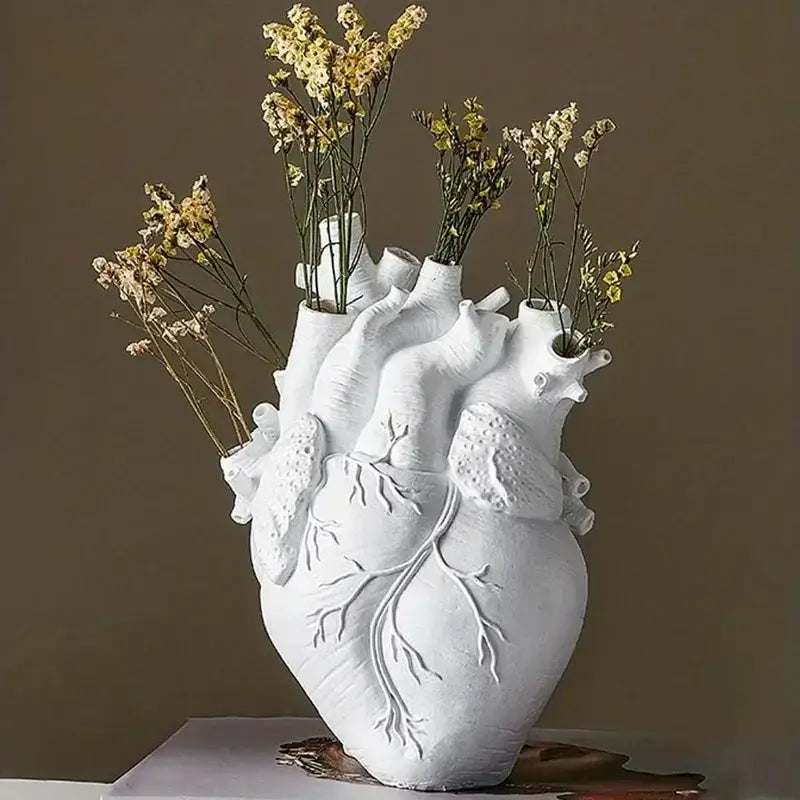Red Anatomical Heart Vase