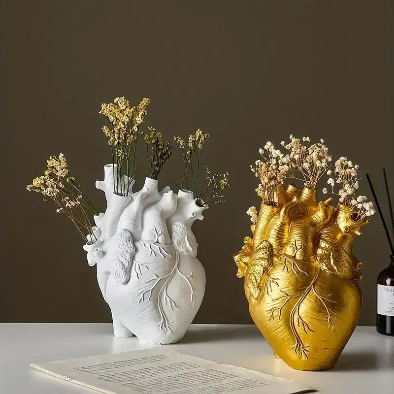Red Anatomical Heart Vase