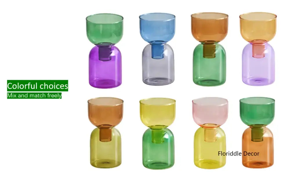 Pink Two-Part Glass Vase Set